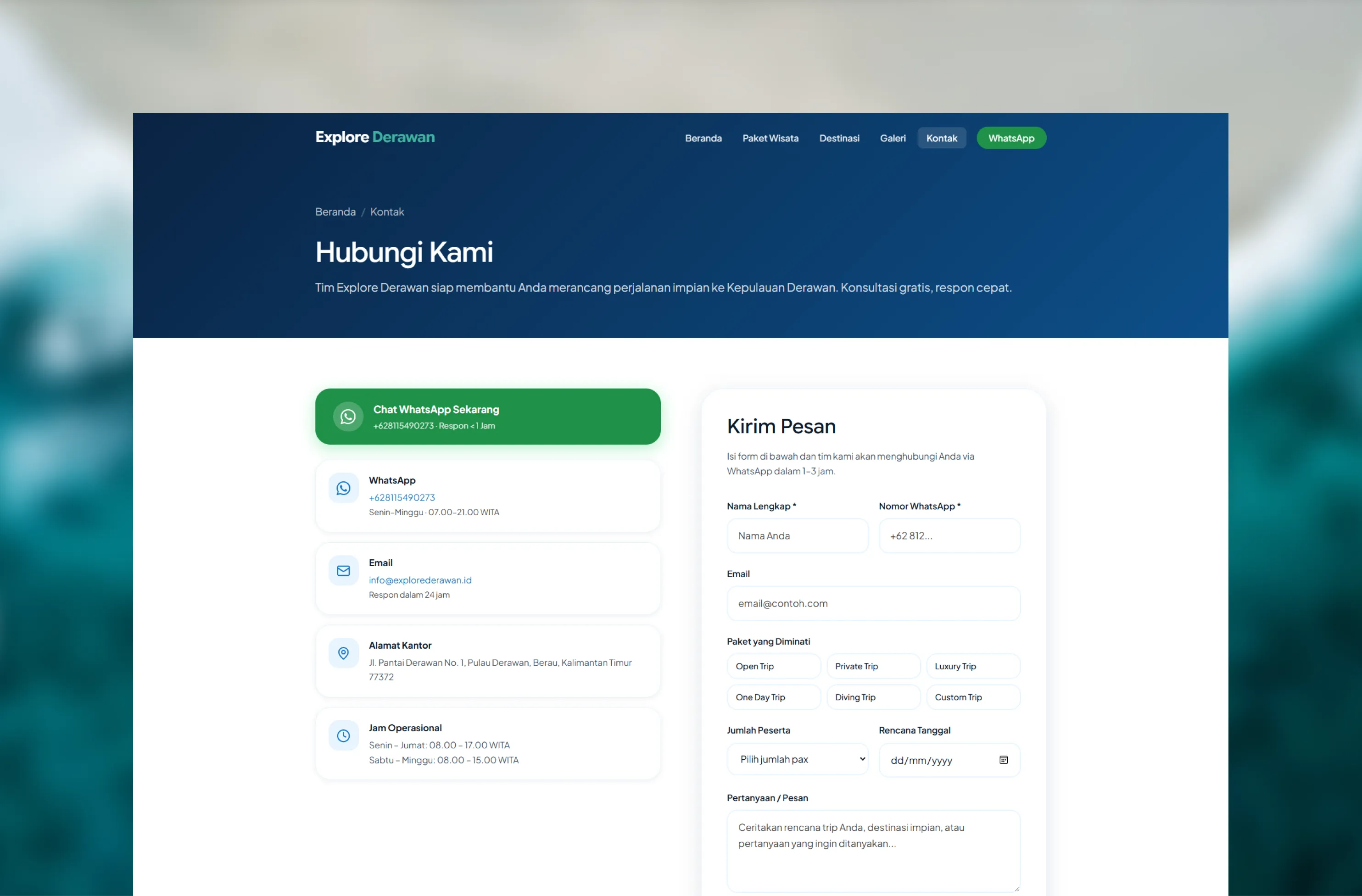 Explore Derawan — Tourism Management Platform — 2